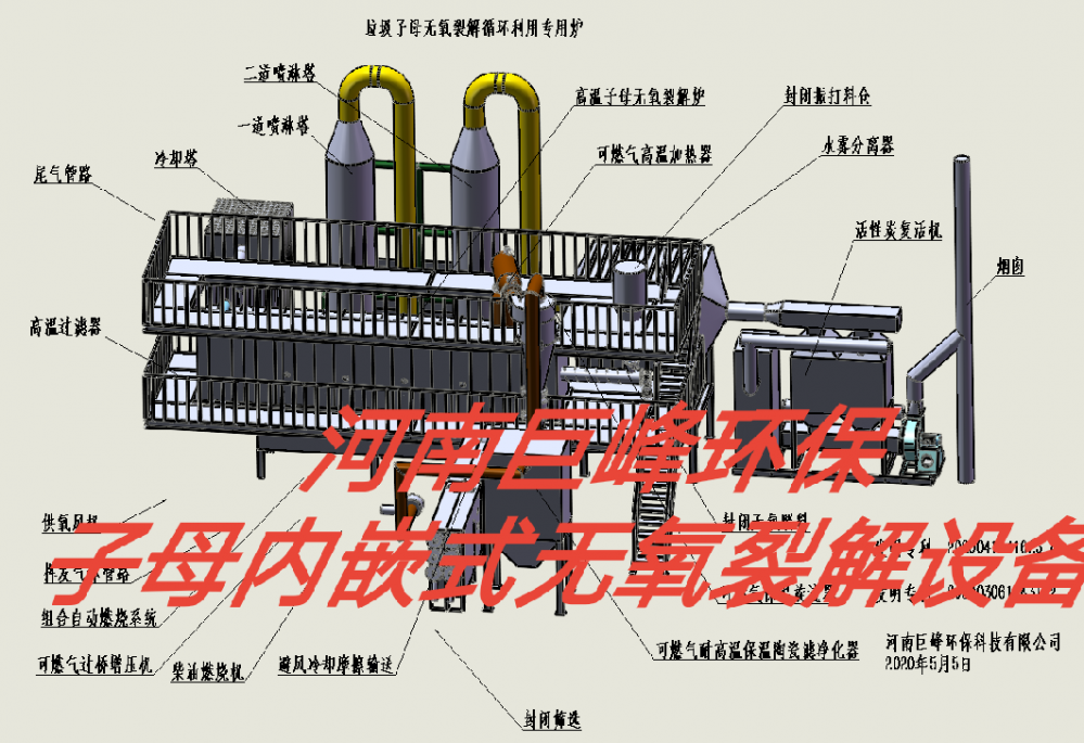 子母内嵌无氧裂解炉|无氧裂解气化炉